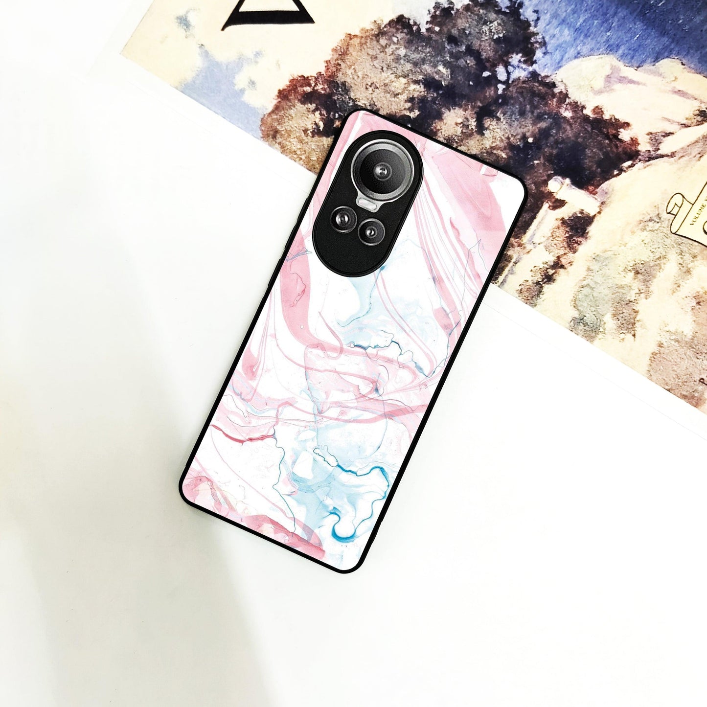 Fashion Marble Texture Glossy Metal Case Cover For Oppo - ShopOnCliQ