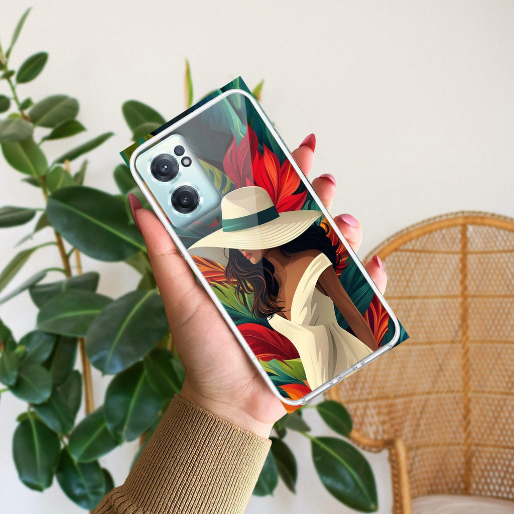 Fashionable Girl Hat Style Tropical Elegance Anti Yellow Case For OnePlus Nord CE 2 5G