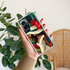 Fashionable Girl Hat Style Tropical Elegance Transparent Silicone Case For Realme Narzo 50 5G