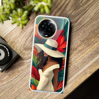 Fashionable Girl Hat Style Tropical Elegance Transparent Silicone Case For Realme C67 5G