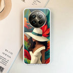 Fashionable Girl Hat Style Tropical Elegance Transparent Silicone Case For Realme Narzo 60 5G