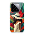 Fashionable Girl Hat Style Tropical Elegance Transparent Silicone Case For Xiaomi 14 5G