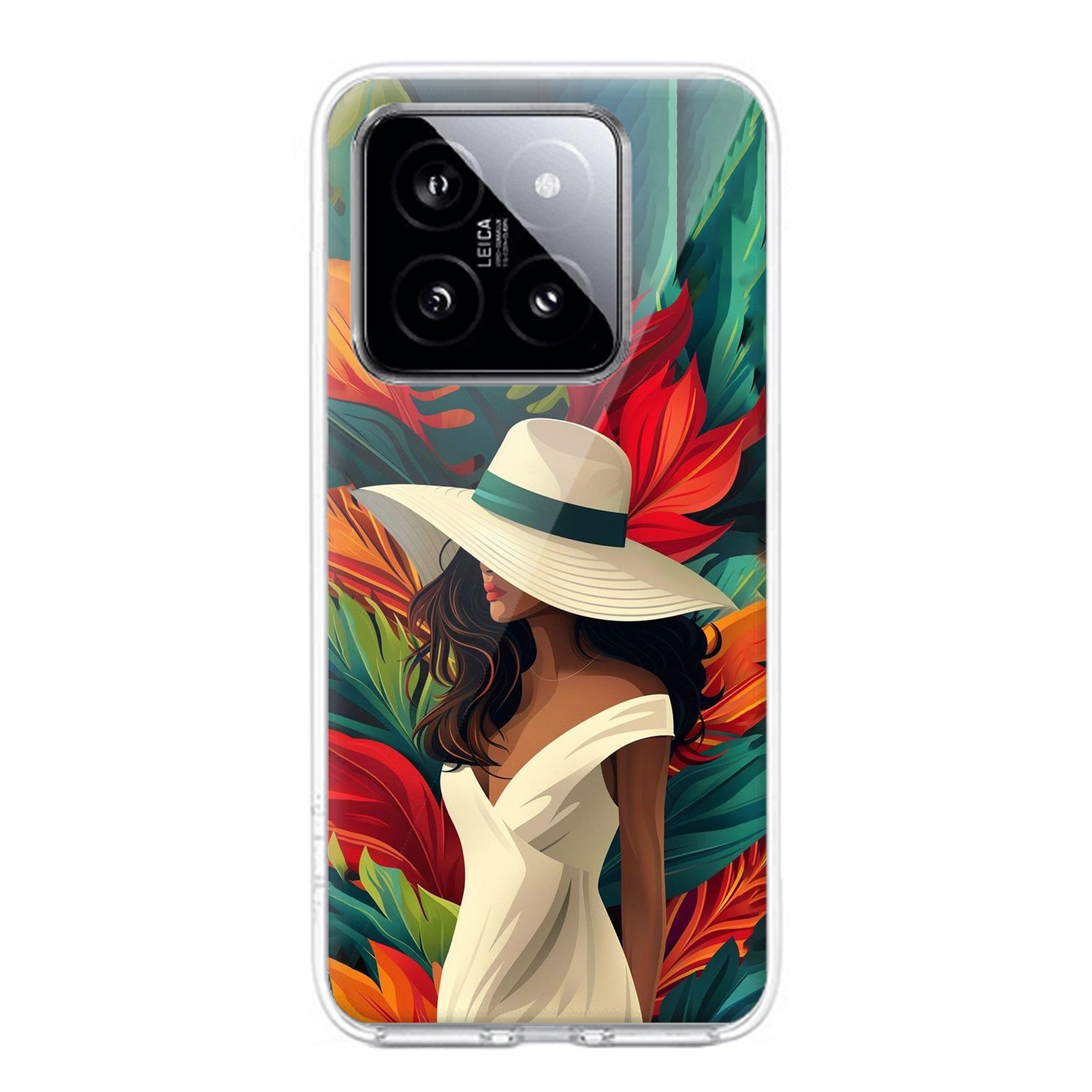 Fashionable Girl Hat Style Tropical Elegance Transparent Silicone Case for Redmi/Xiaomi - ShopOnCliQ