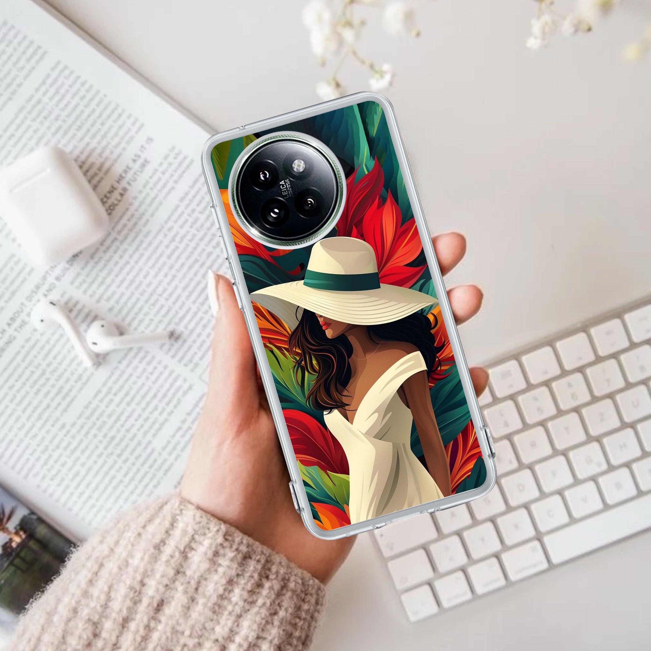 Fashionable Girl Hat Style Tropical Elegance Transparent Silicone Case for Redmi/Xiaomi - ShopOnCliQ