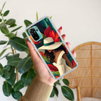 Fashionable Girl Hat Style Tropical Elegance Transparent Silicone Case For Redmi 12 4G