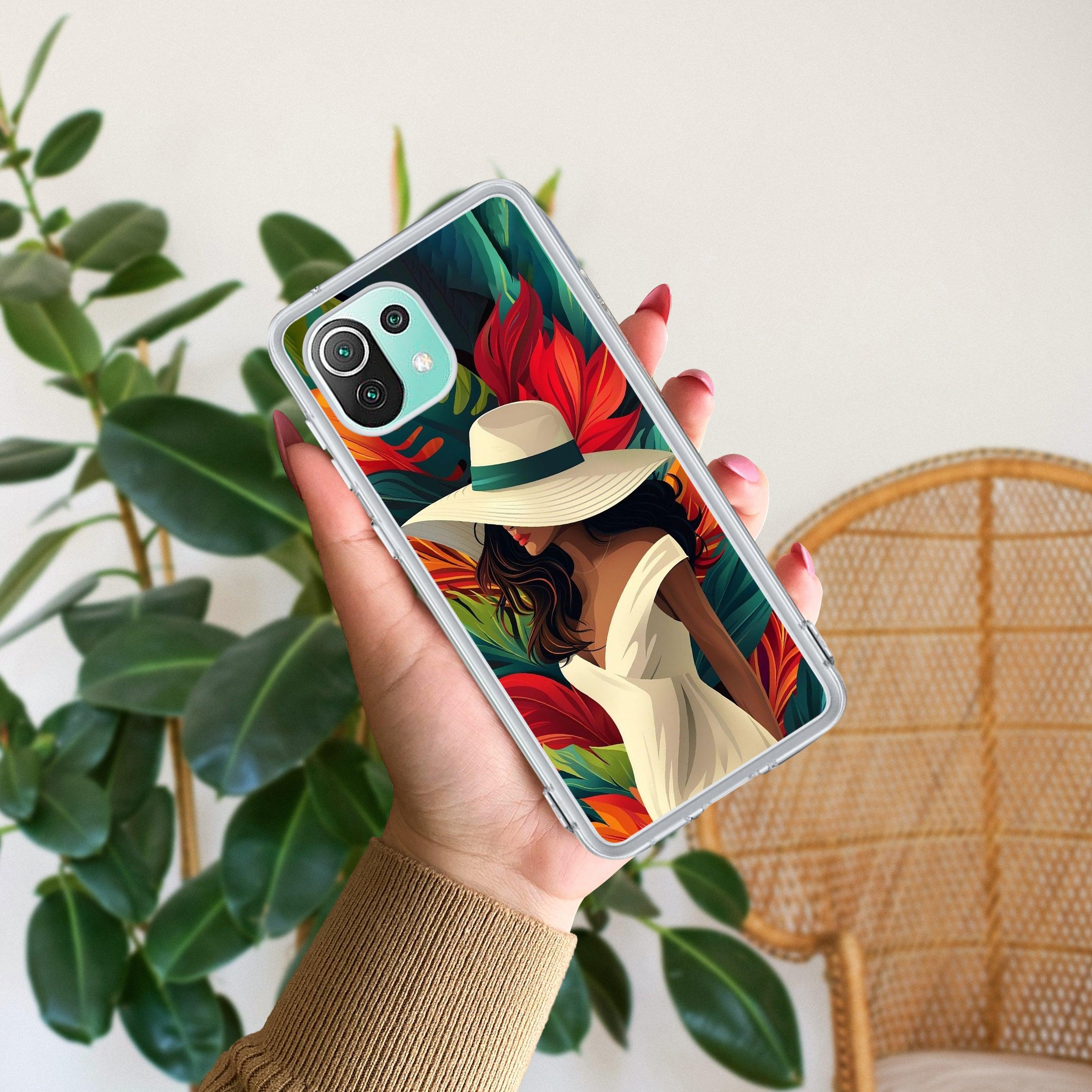 Fashionable Girl Hat Style Tropical Elegance Transparent Silicone Case for Redmi/Xiaomi - ShopOnCliQ
