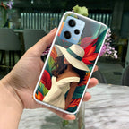 Fashionable Girl Hat Style Tropical Elegance Transparent Silicone Case For Redmi Note 11