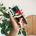 Fashionable Girl Hat Style Tropical Elegance Anti Yellow Case For Samsung Galaxy S22 Plus 5G