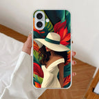 Fashionable Girl Hat Style Tropical Elegance Anti Yellow Case For iPhone 16