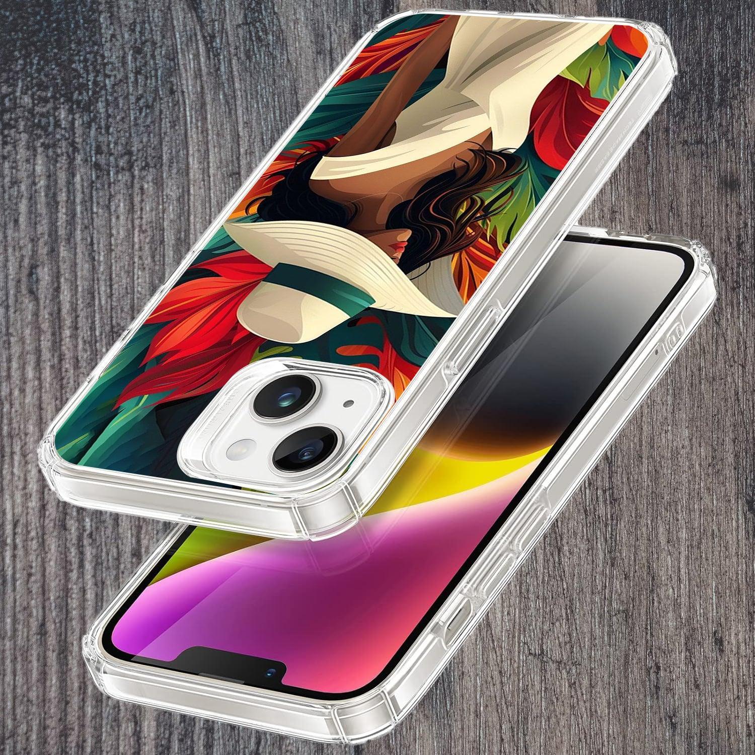 Fashionable Girl Hat Style Tropical Elegance Transparent Silicone Case For Oppo Reno 12 Pro 5G