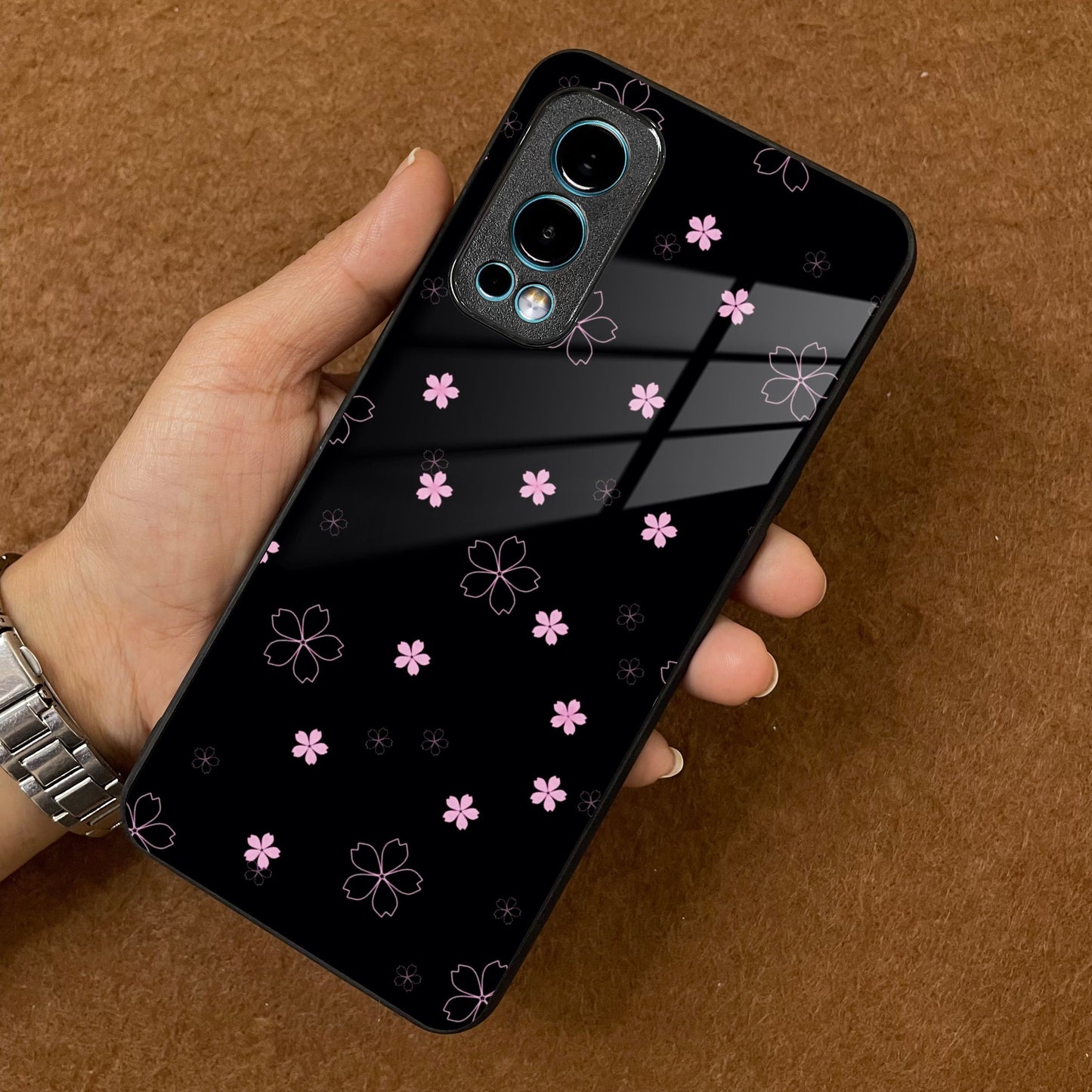 Floral Night Glass Case Cover For OnePlus