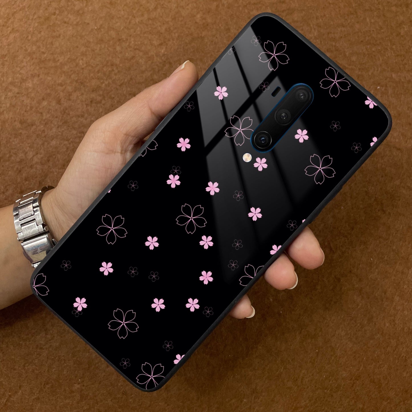 Floral Night Glass Case Cover For OnePlus