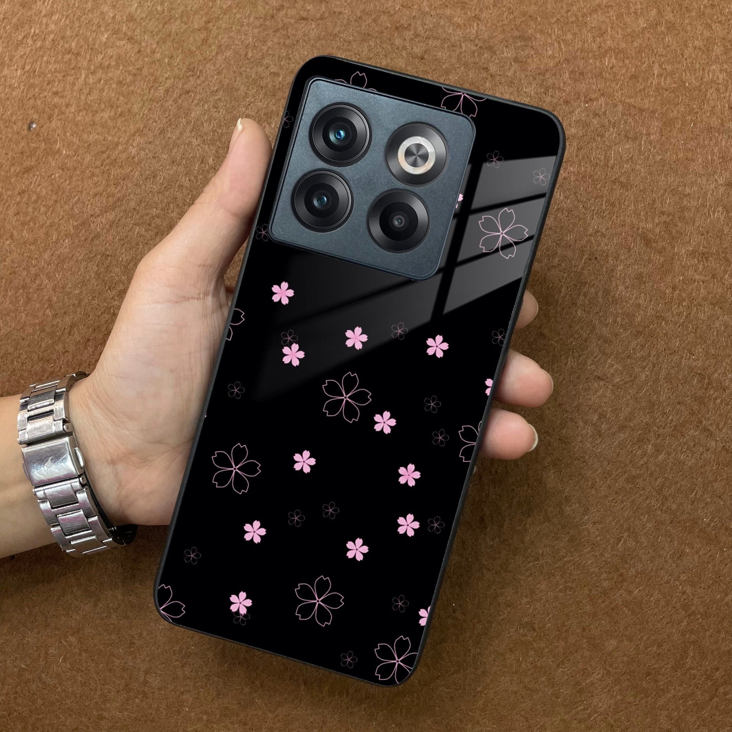 Floral Night Glass Case Cover For OnePlus