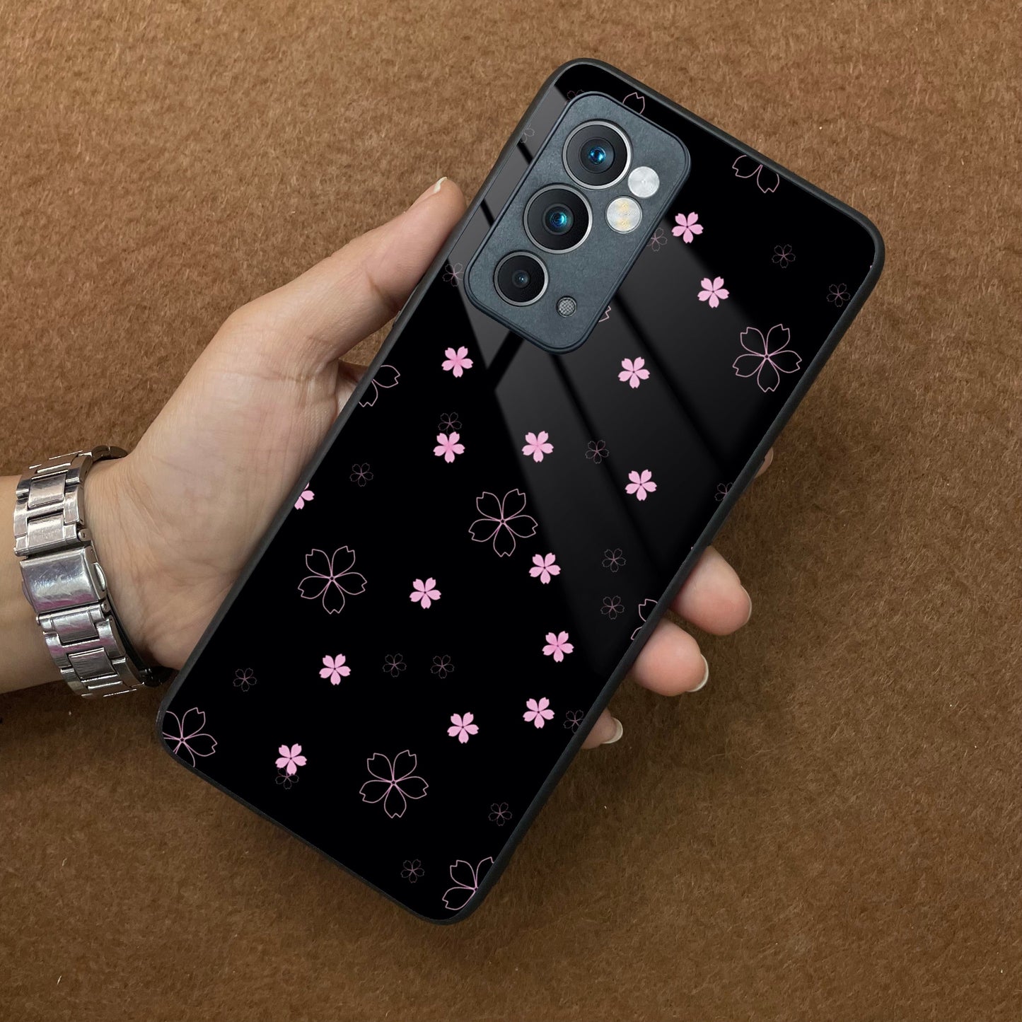 Floral Night Glass Case Cover For OnePlus