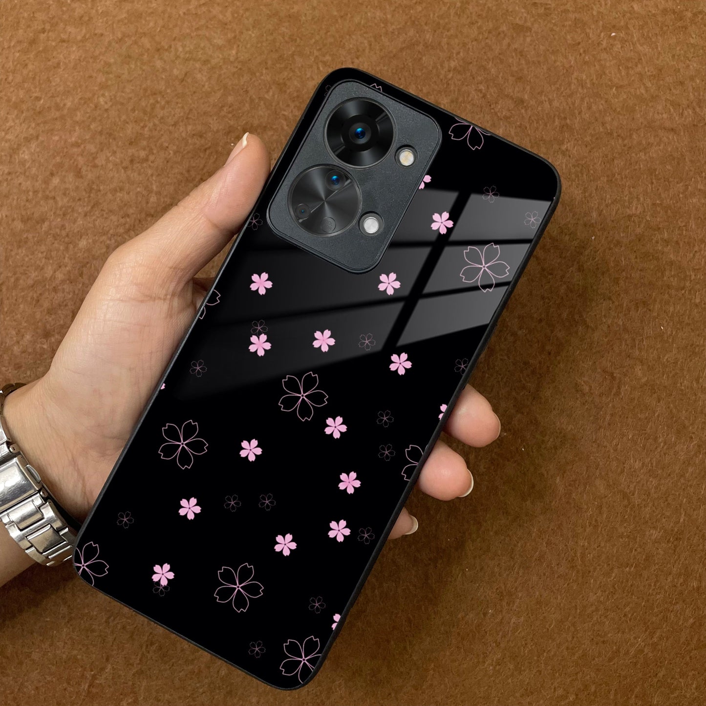 Floral Night Glass Case Cover For OnePlus