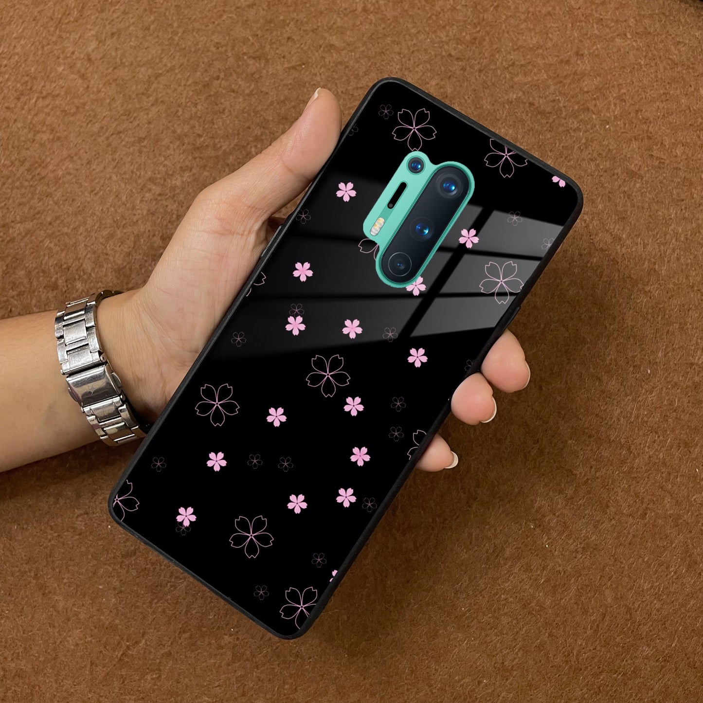 Floral Night Glass Case Cover For OnePlus