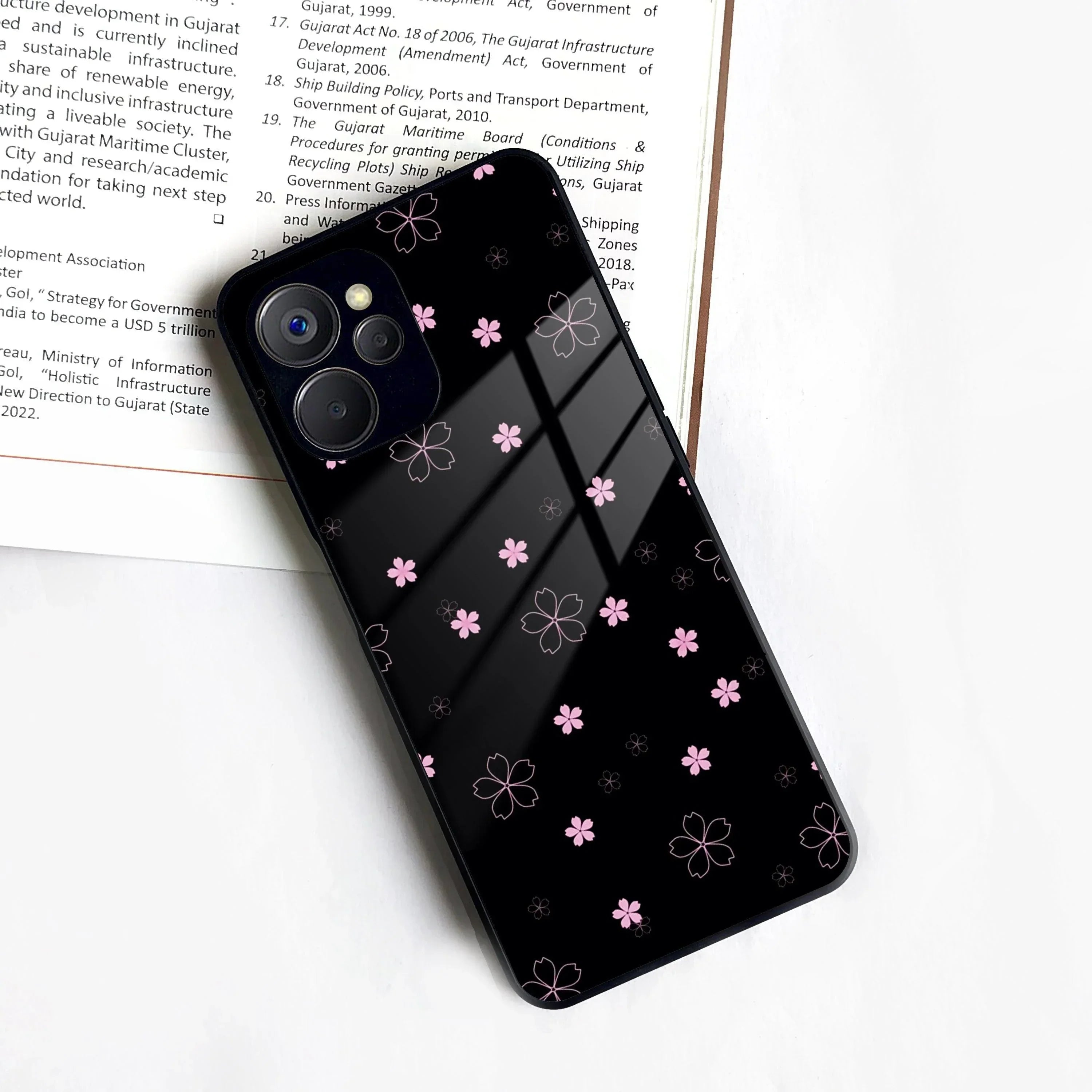 Floral Night Glass Case Cover For Realme/Narzo - ShopOnCliQ
