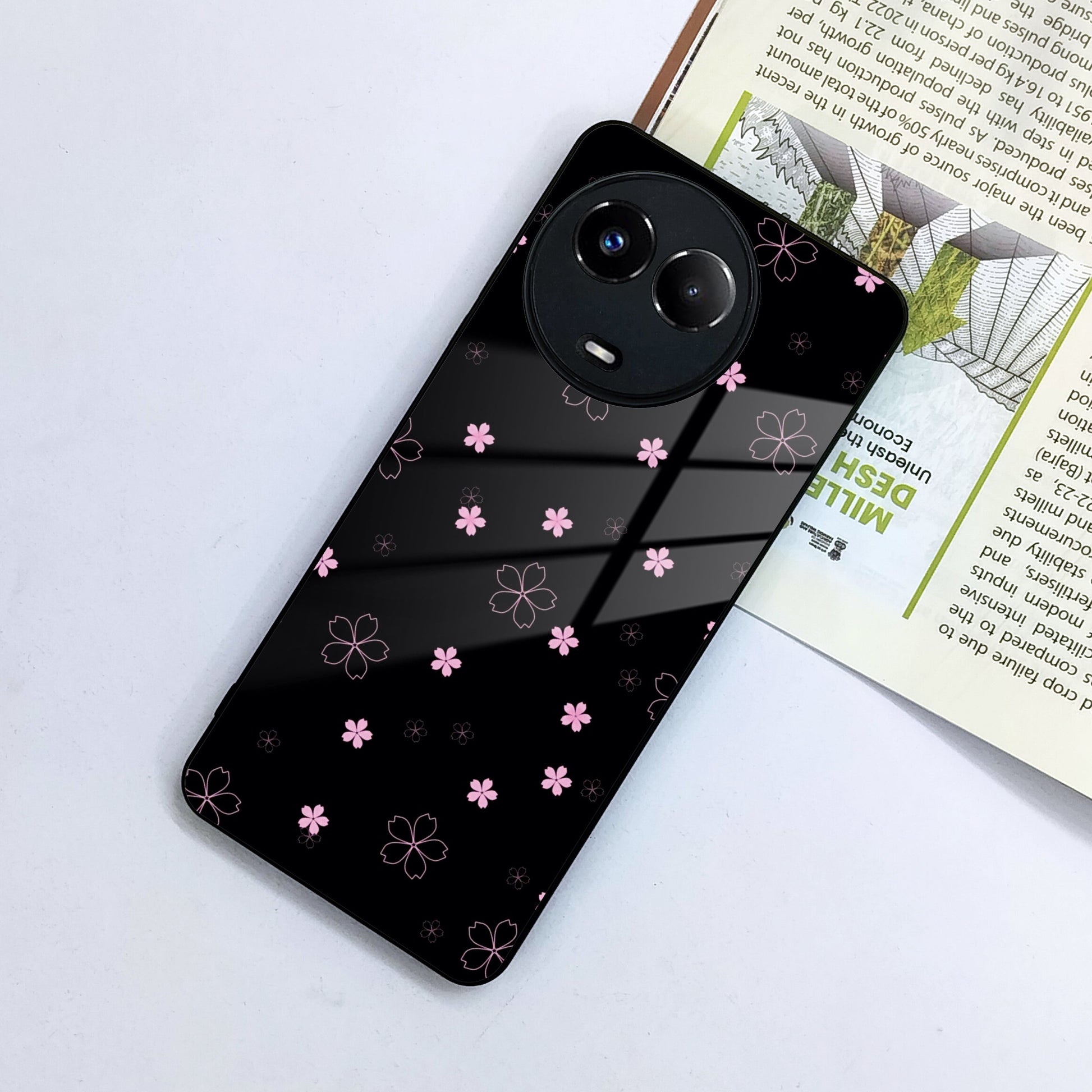 Floral Night Glass Case Cover For Realme/Narzo ShopOnCliQ