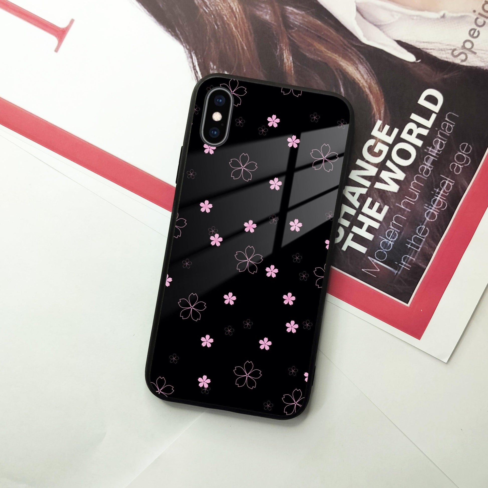 Floral Night Glass Case Cover For iPhone - ShopOnCliQ