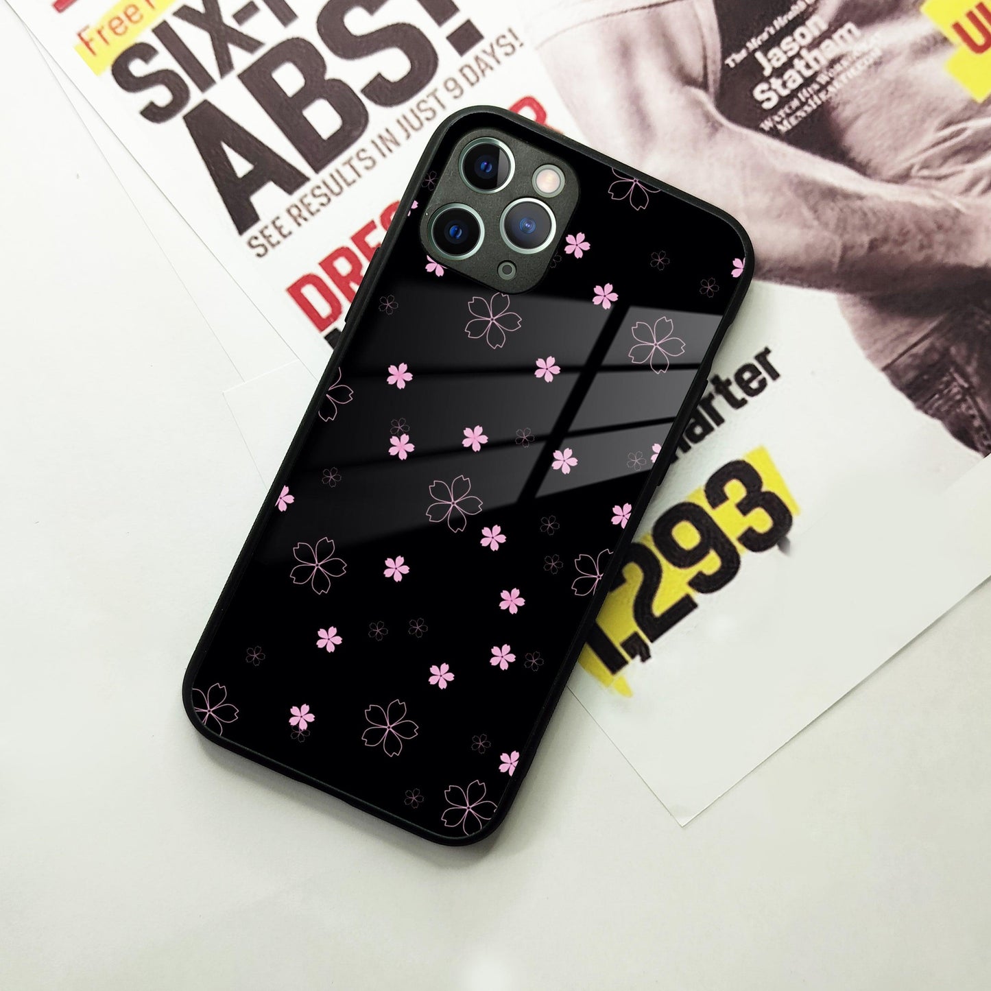 Floral Night Glass Case Cover For iPhone