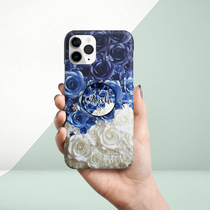 Floral Rose Shades Phone Case Cover Blue & White For Realme/Narzo ShopOnCliQ