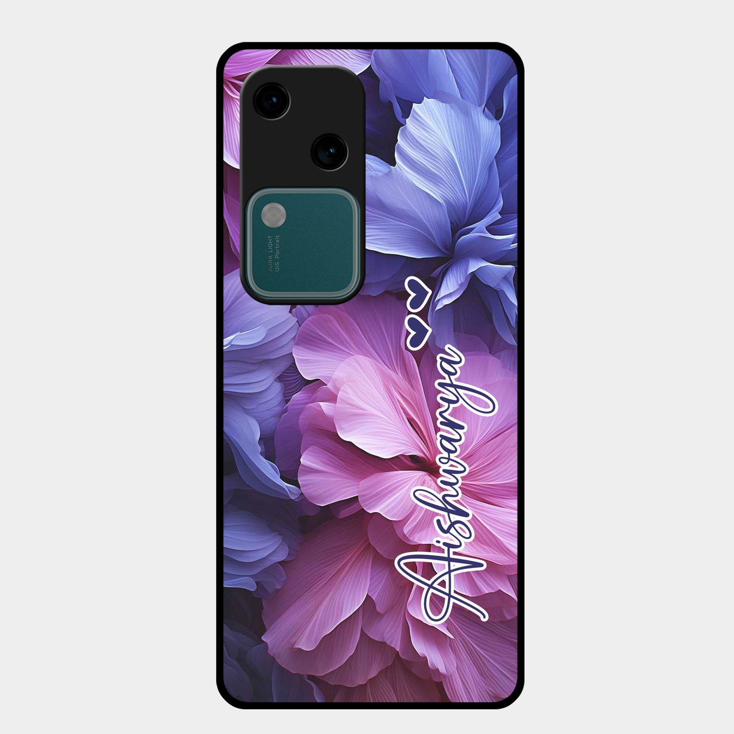 Perfect Customized Floral Glossy Metal Case Cover For Vivo