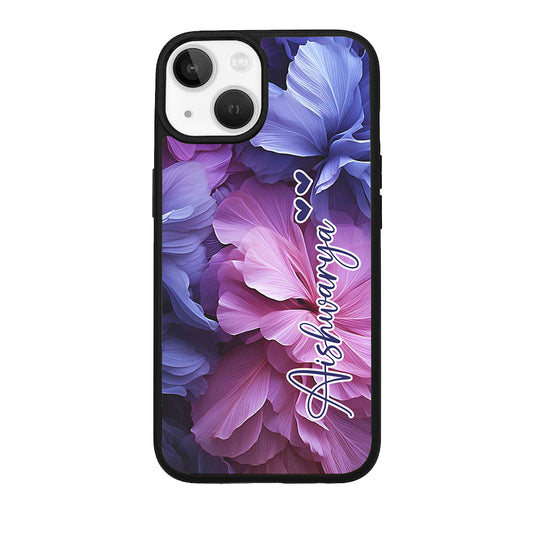 Pink & Purple Floral Glossy Metal Case Cover For Vivo