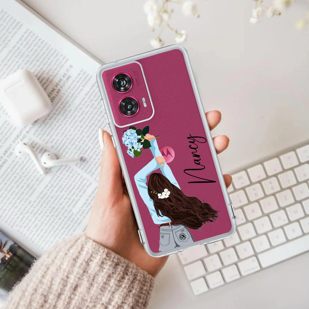 Flower Fusion Customize Anti Yellow Case For Motorola G85 5G
