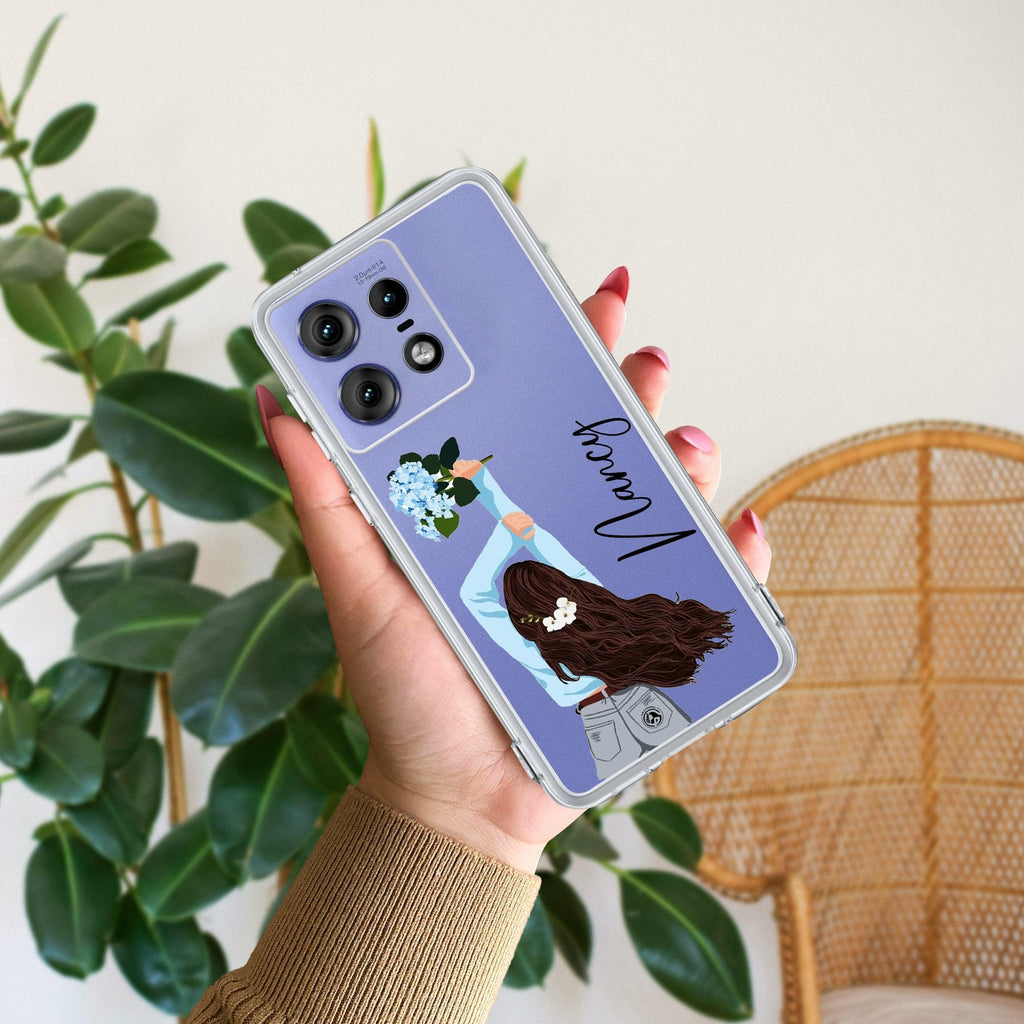 Flower Fusion Customize Anti Yellow Case For Motorola Edge 50 Pro