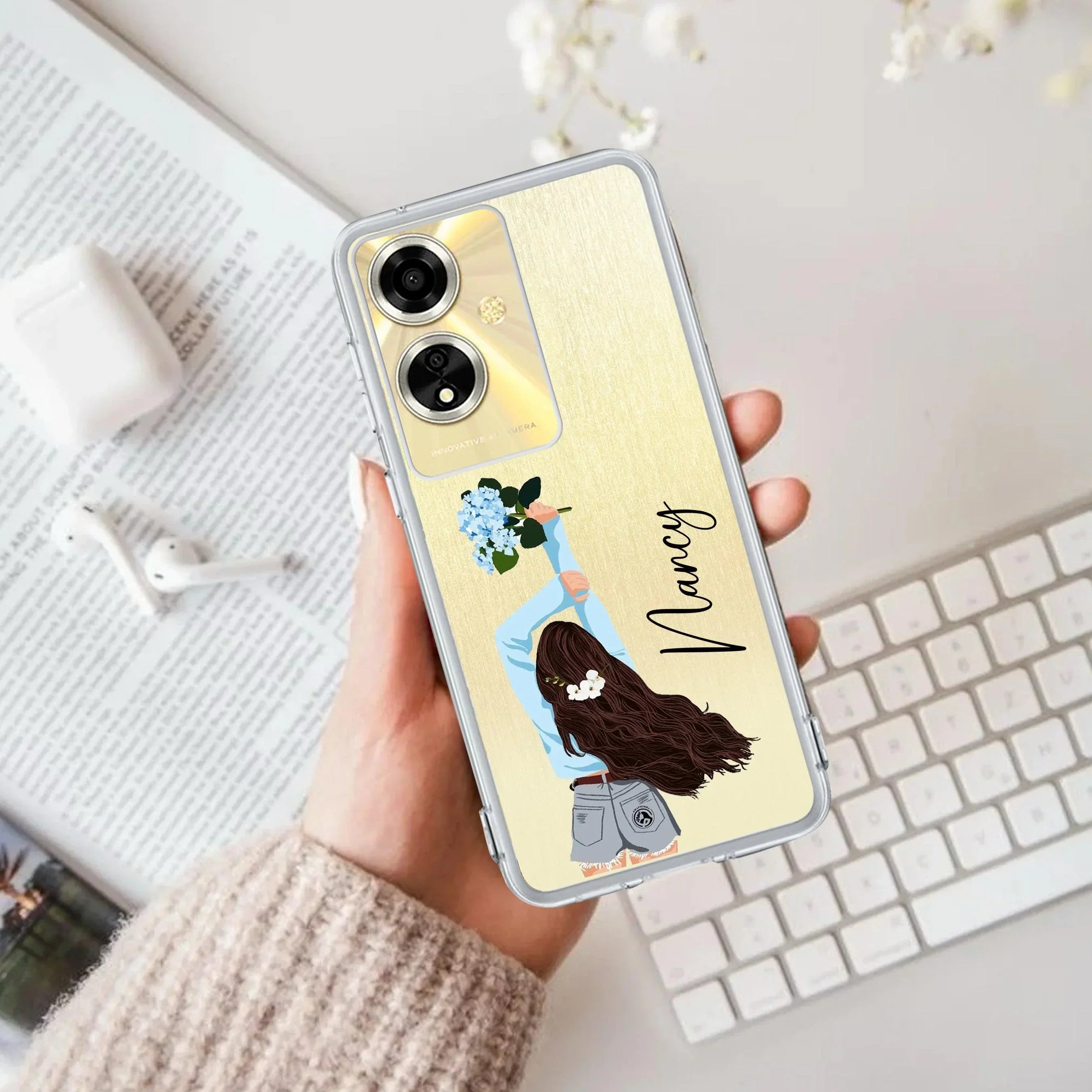 Flower Fusion Customize Anti Yellow Case For Oppo A59 5G