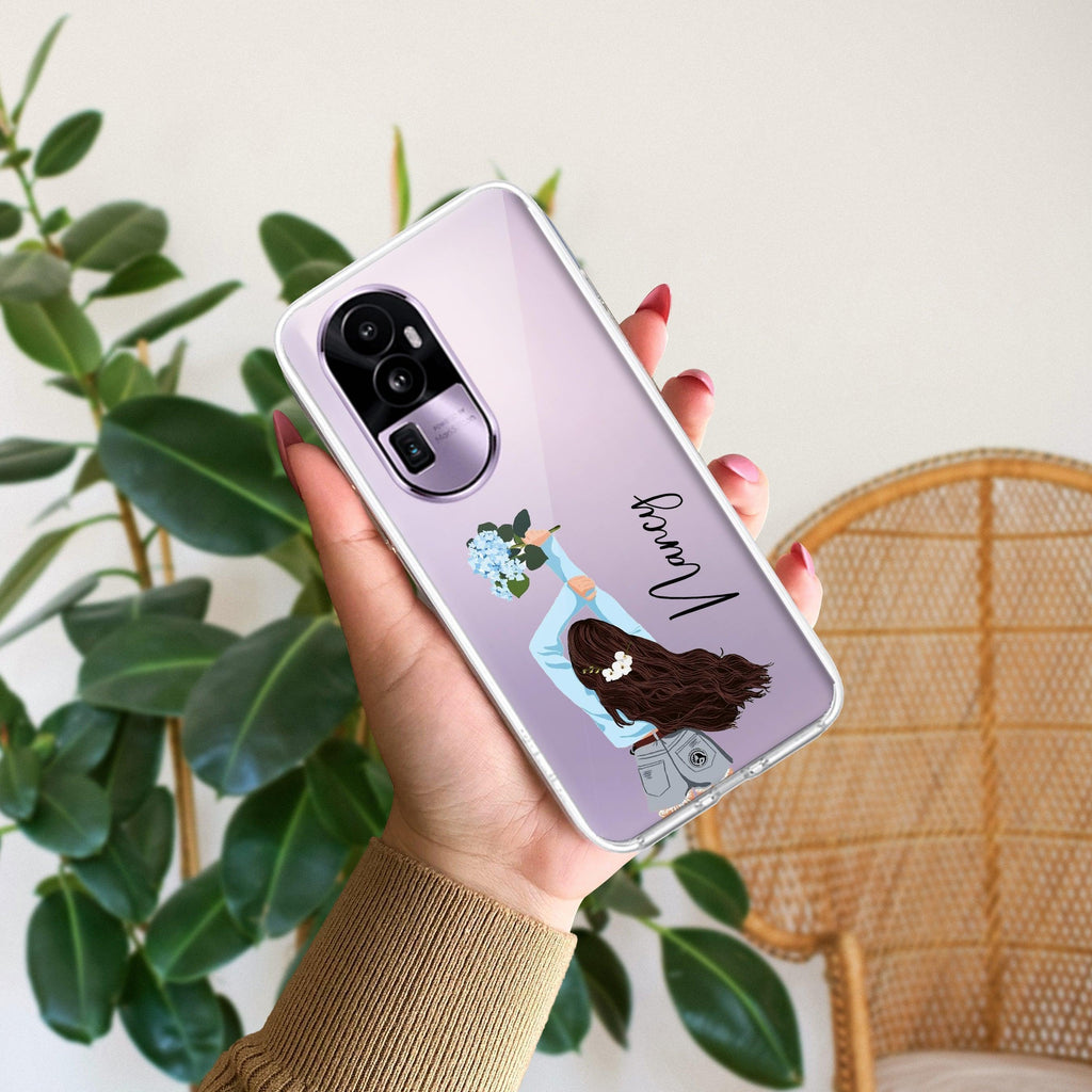 Flower Fusion Customize Transparent Silicon Case For Oppo Reno 10 5G