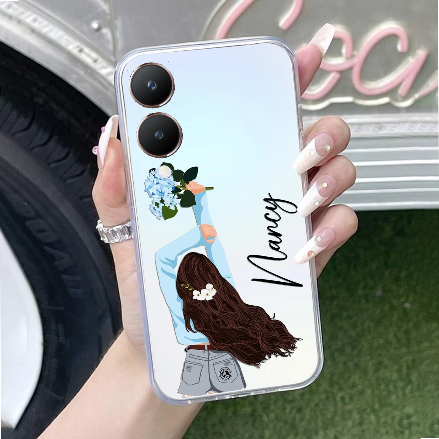 Flower Fusion Customize Transparent Silicon Case For Vivo