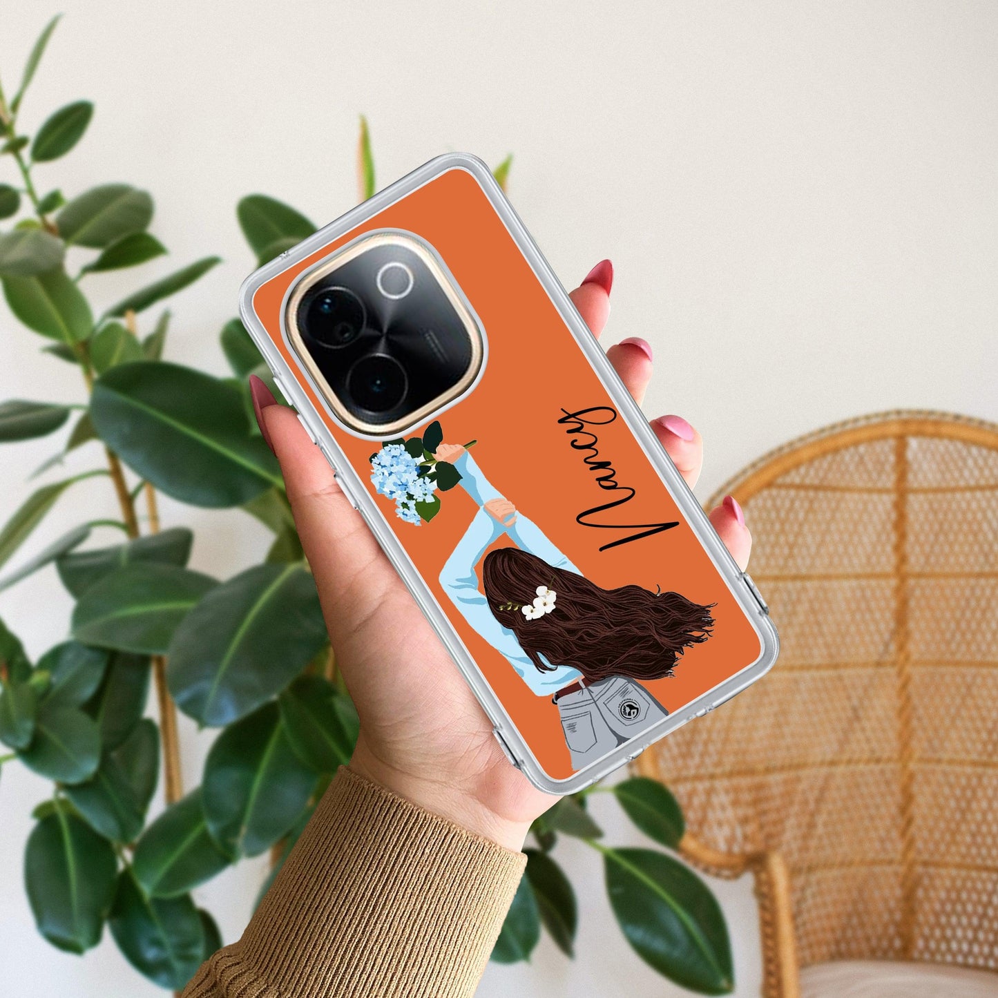 Flower Fusion Customize Transparent Silicon Case For Vivo