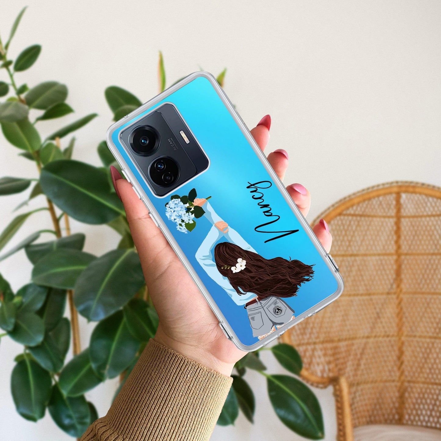 Flower Fusion Customize Transparent Silicon Case For Vivo