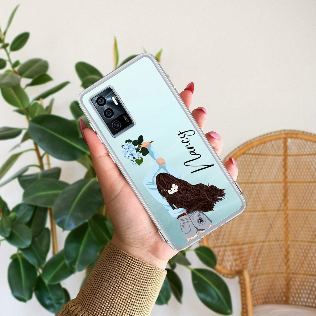 Flower Fusion Customize Transparent Silicon Case For Vivo Y75 4G