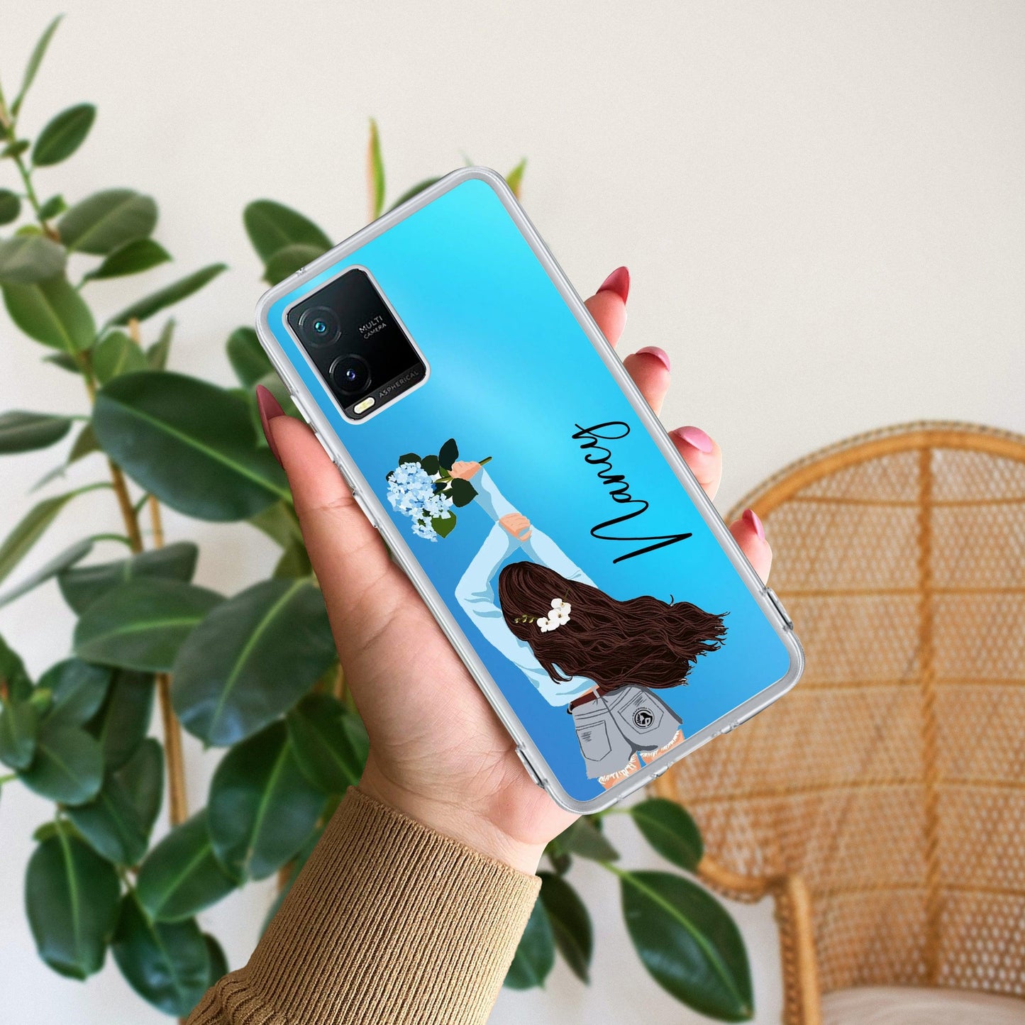 Flower Fusion Customize Transparent Silicon Case For Vivo