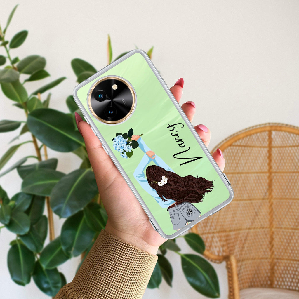 Flower Fusion Customize Transparent Silicon Case For Vivo Y75 4G