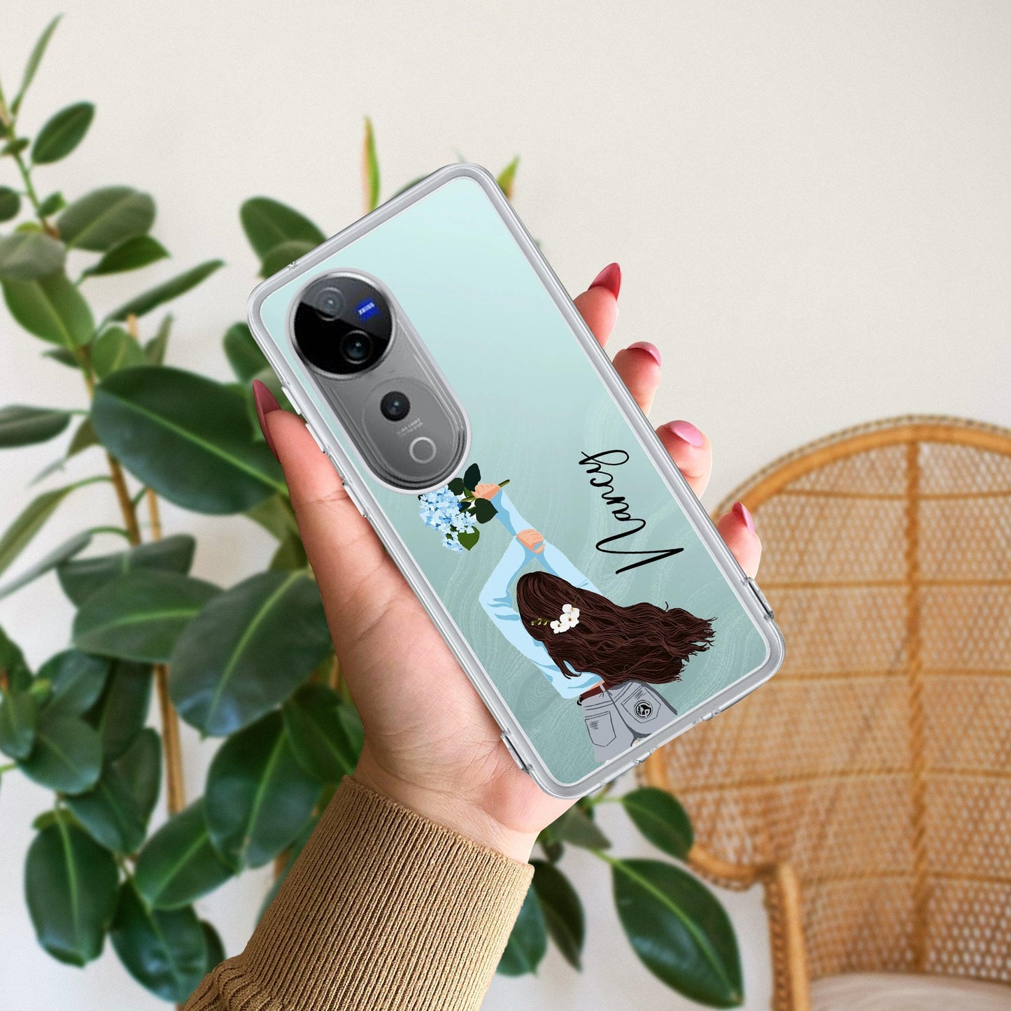 Flower Fusion Customize Transparent Silicon Case For Vivo