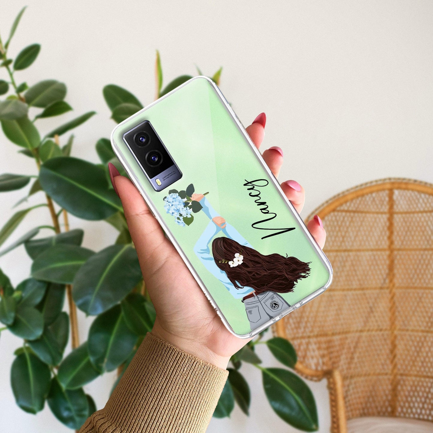 Flower Fusion Customize Transparent Silicon Case For Vivo