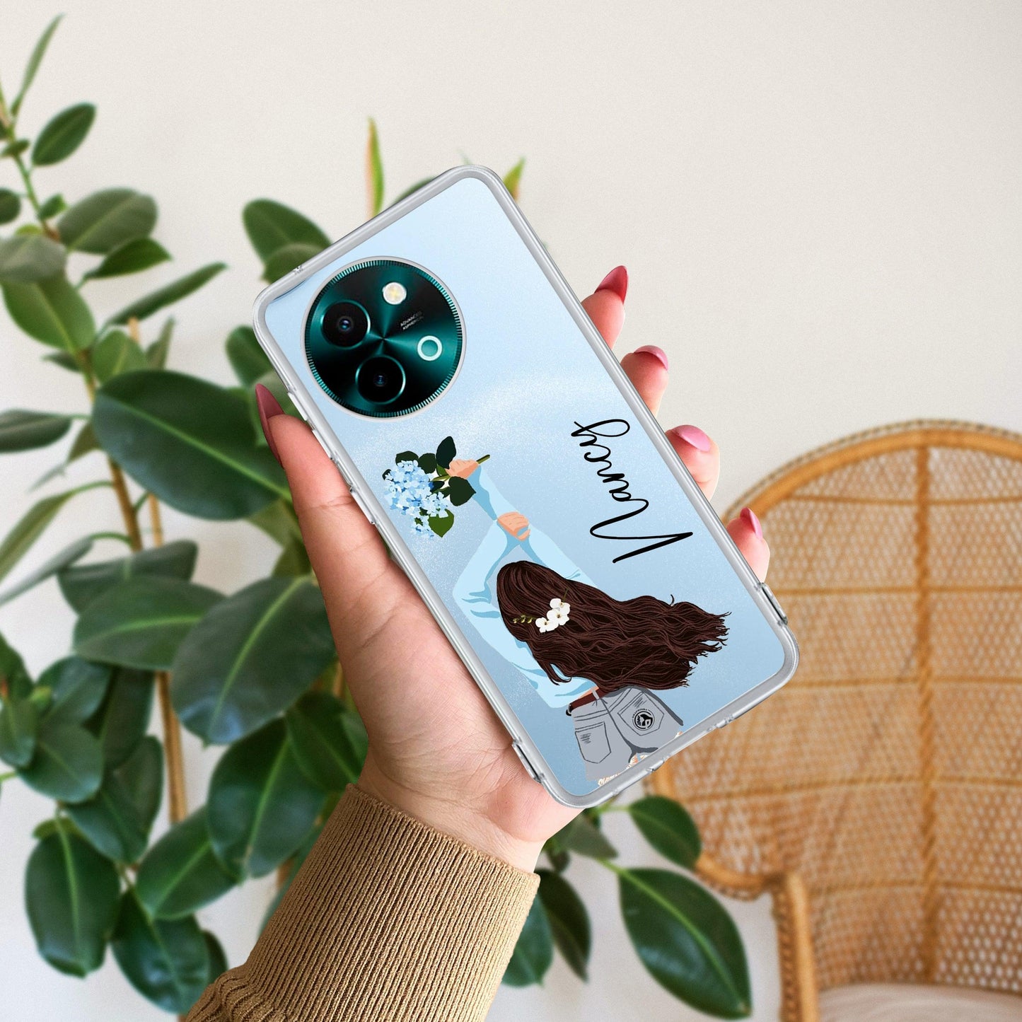 Flower Fusion Customize Transparent Silicon Case For Vivo