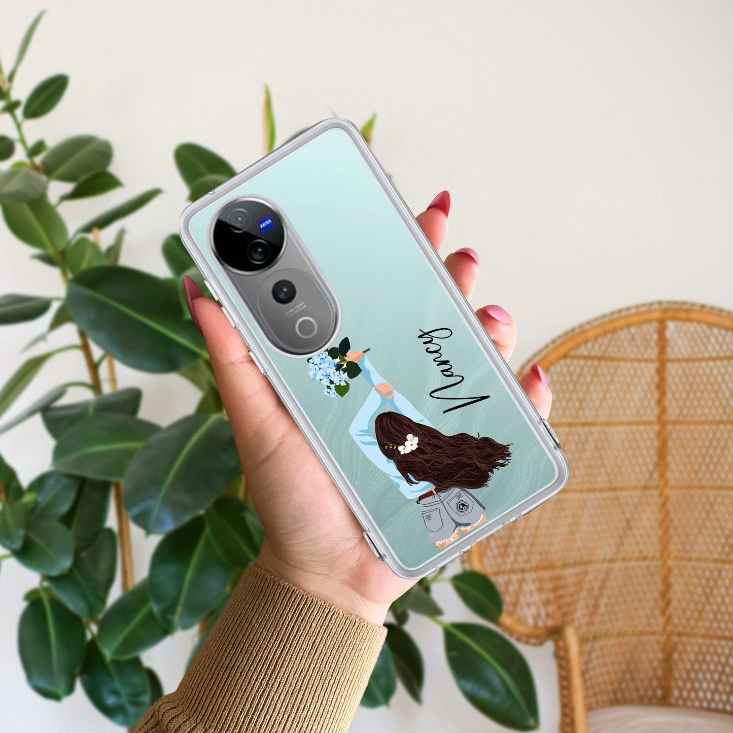 Flower Fusion Customize Transparent Silicon Case For Vivo ShopOnCliQ