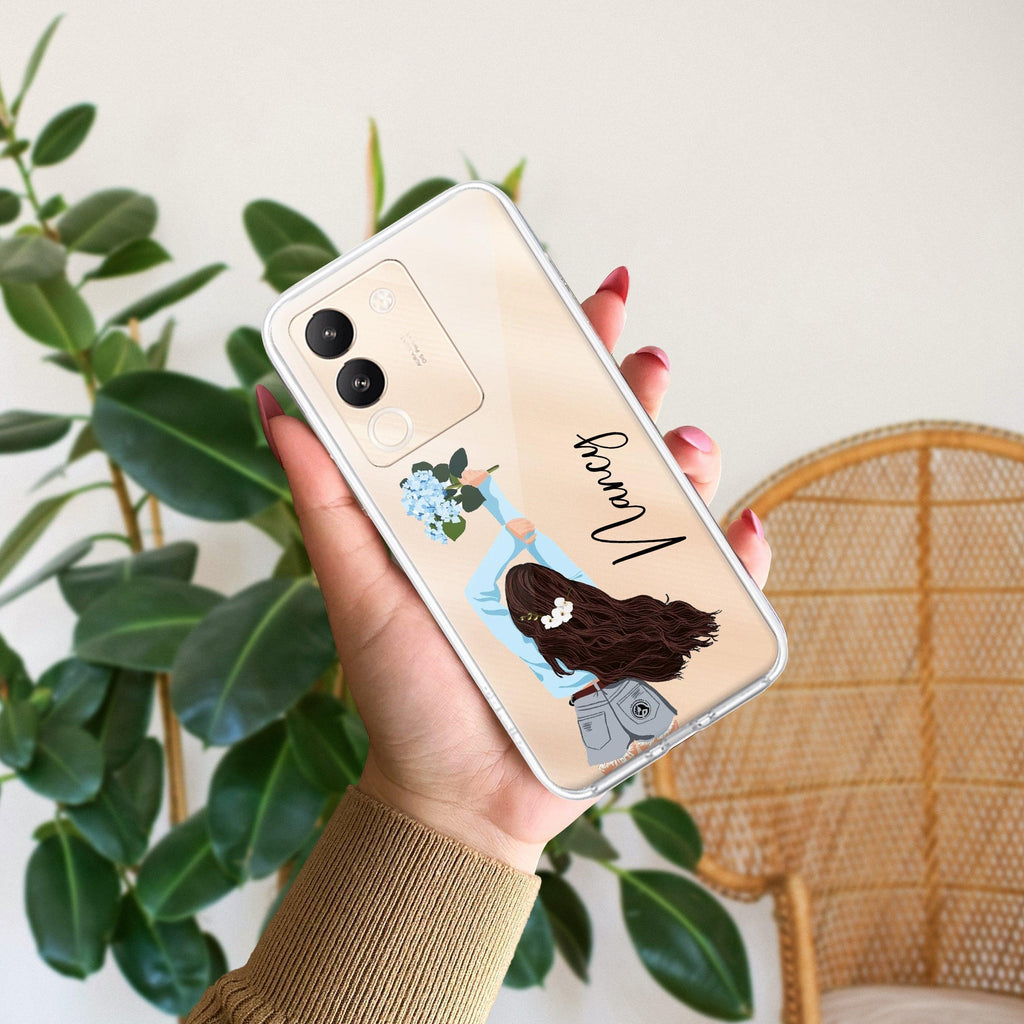 Flower Fusion Customize Transparent Silicon Case For Vivo Y73