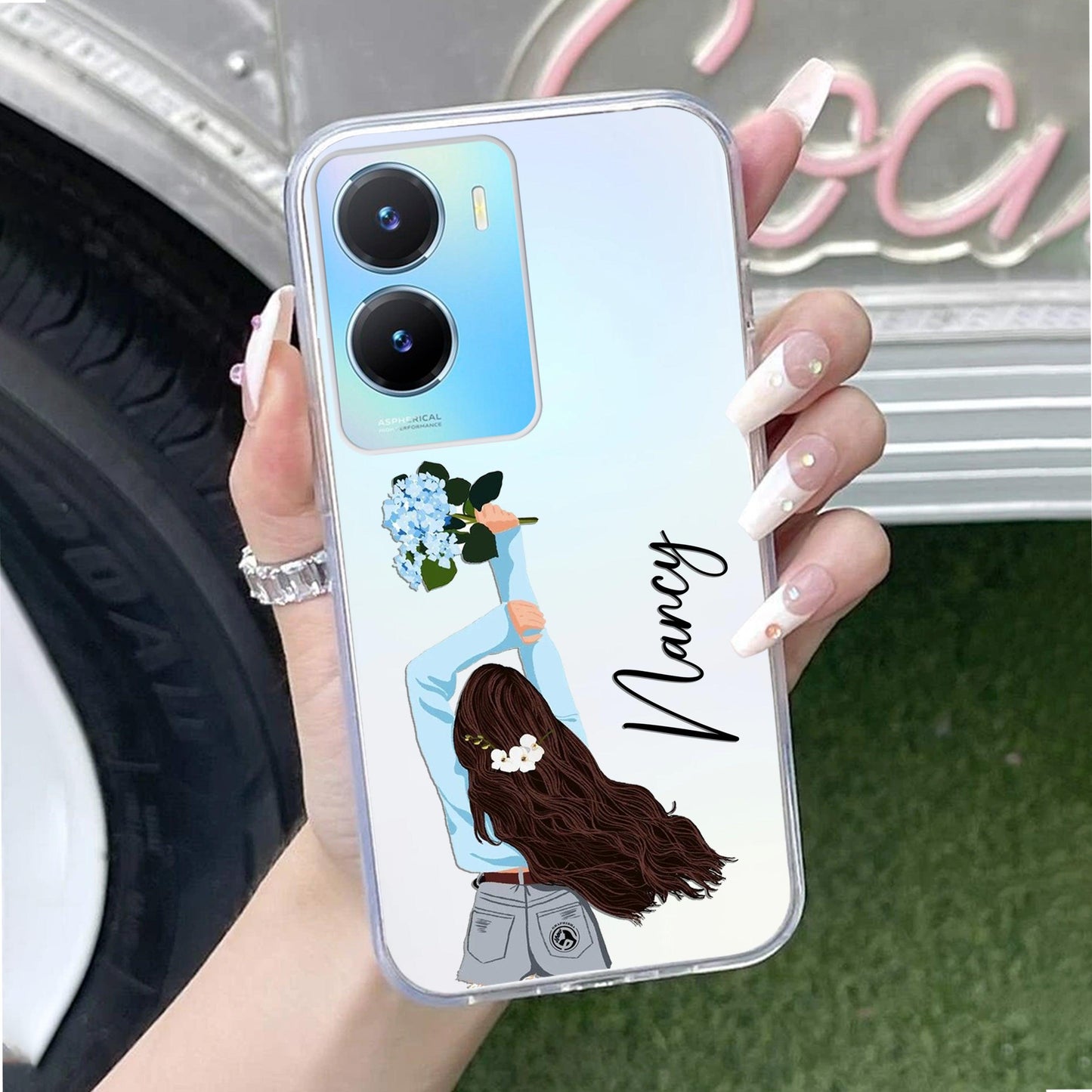 Flower Fusion Customize Transparent Silicon Case For Vivo