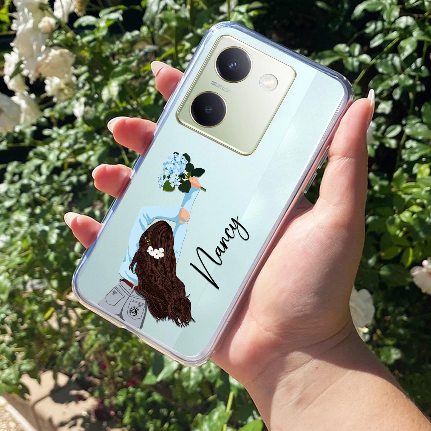 Flower Fusion Customize Transparent Silicon Case For Vivo