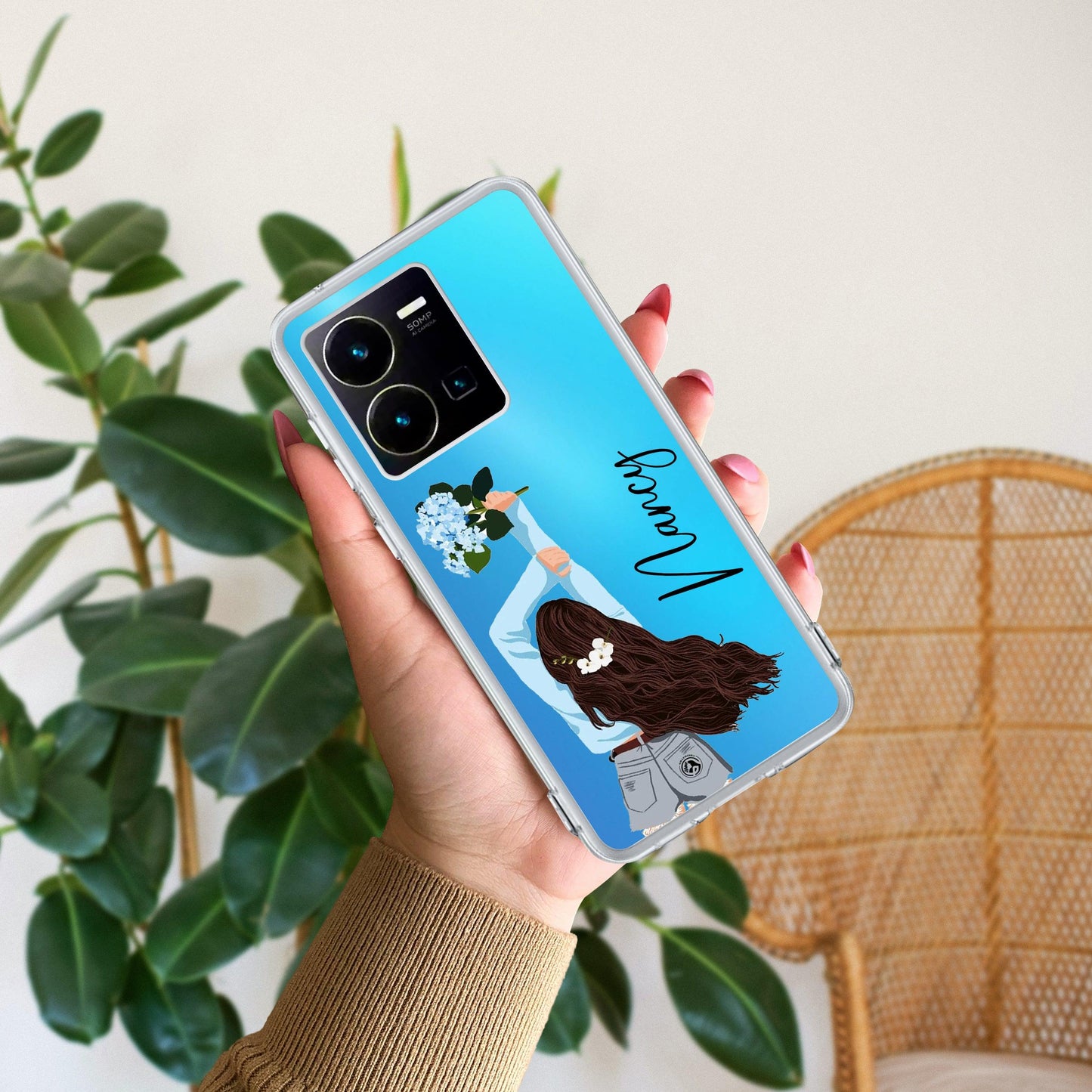 Flower Fusion Customize Transparent Silicon Case For Vivo