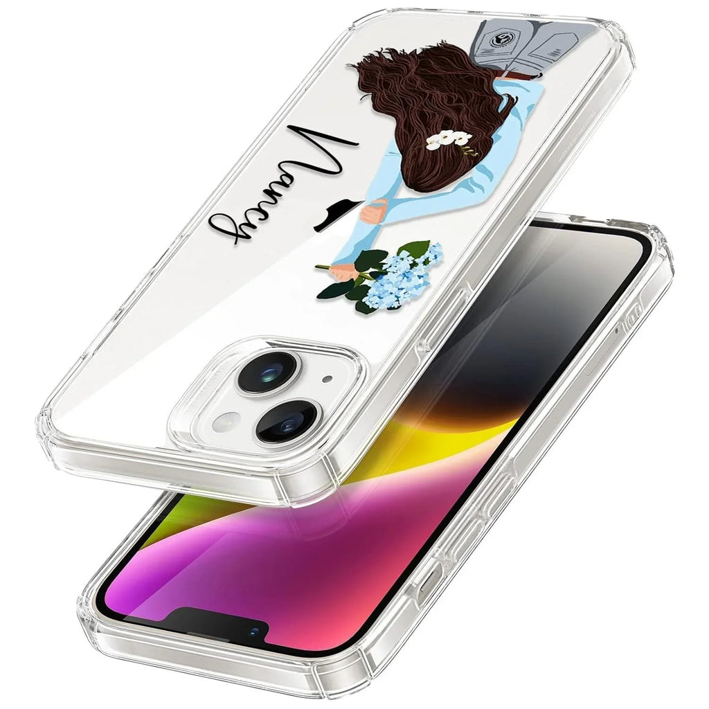 Flower Fusion Customize Transparent Silicon Case For iPhone 14 Pro