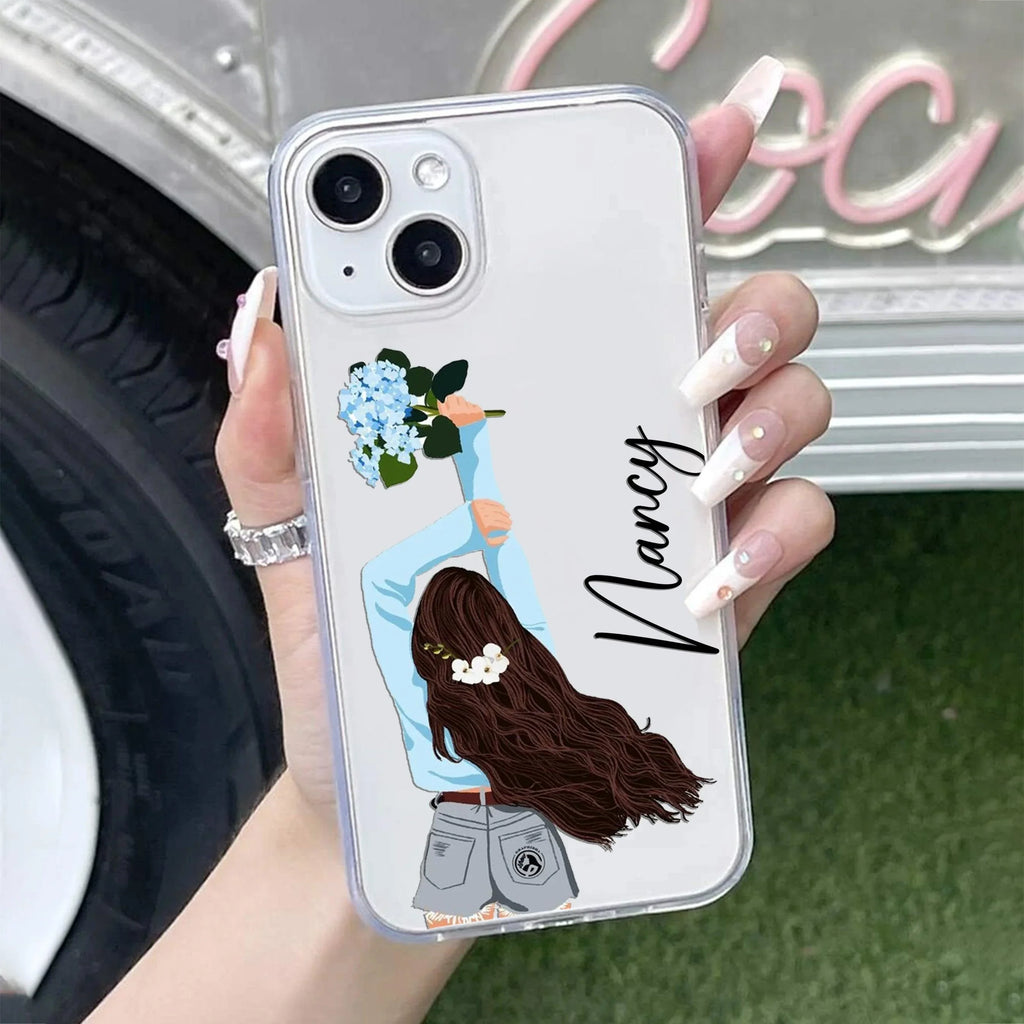 Flower Fusion Customize Anti Yellow Clear Case For iPhone 14 Plus