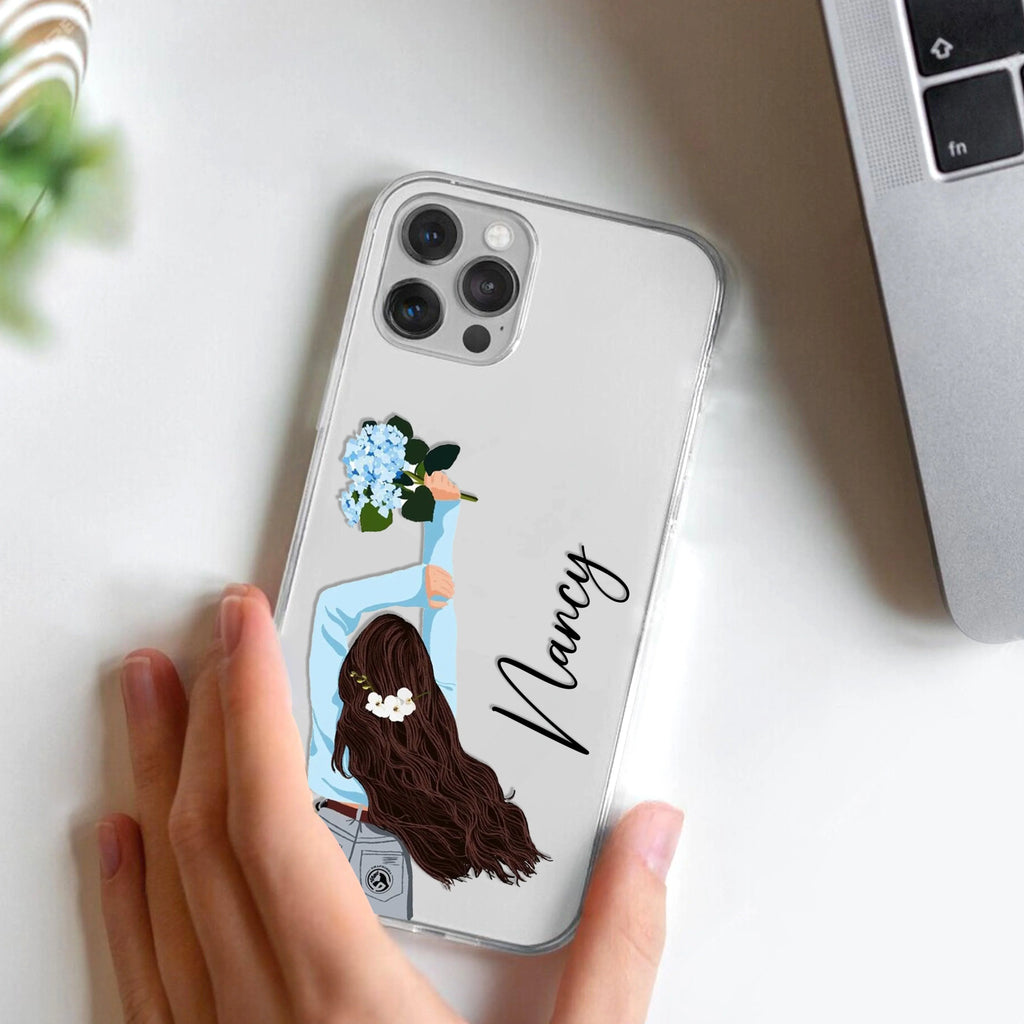 Flower Fusion Customize Transparent Silicon Case For iPhone 15 Pro Max