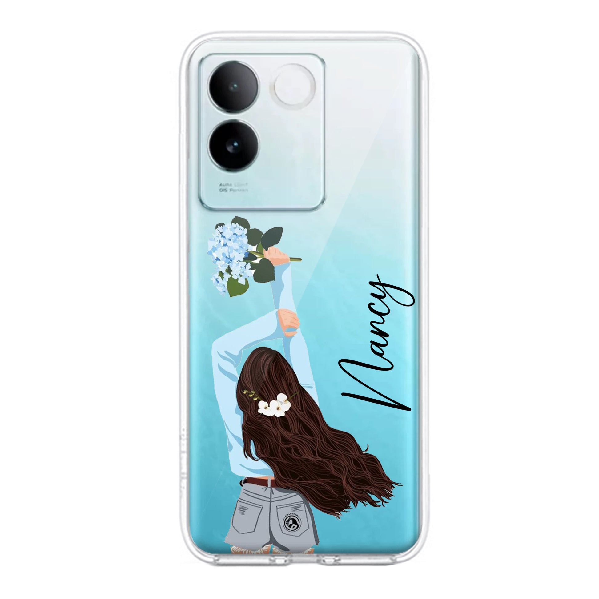 Flower Fusion Customize Transparent Silicon Case For iQOO ShopOnCliQ