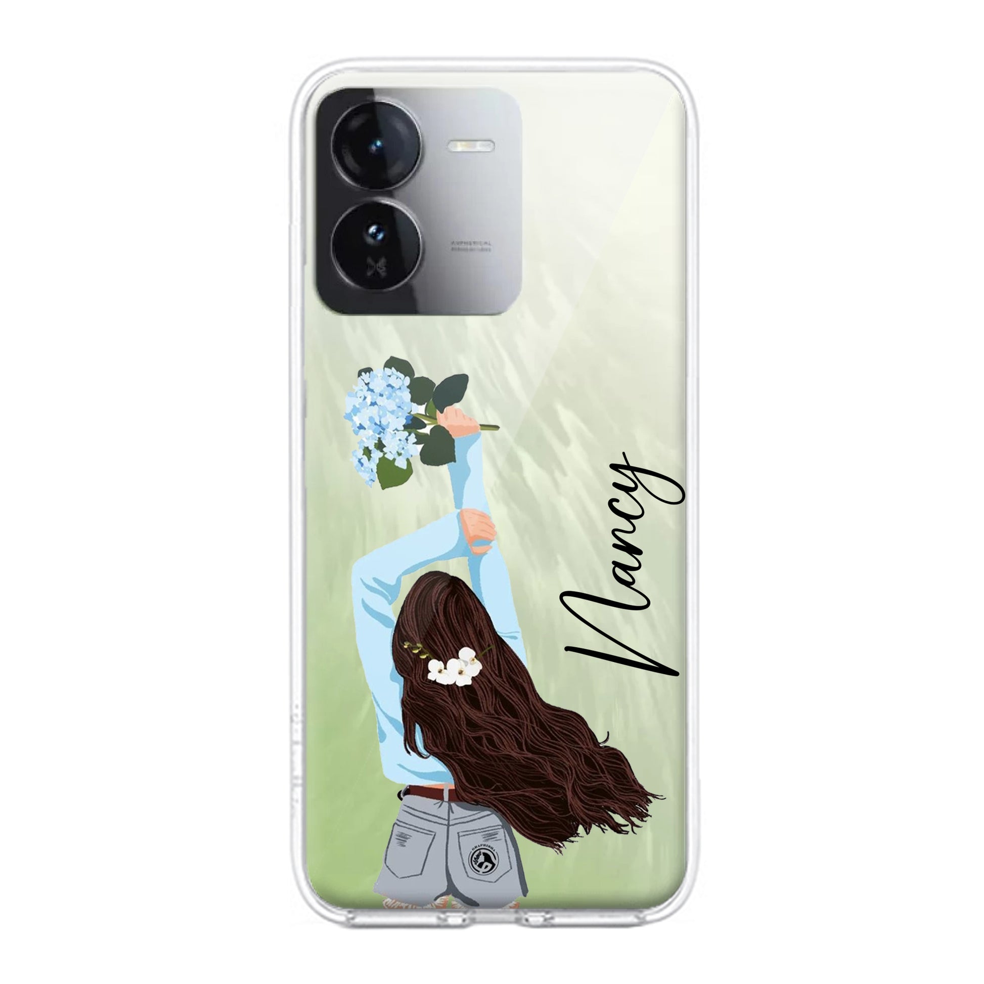 Flower Fusion Customize Transparent Silicon Case For iQOO ShopOnCliQ